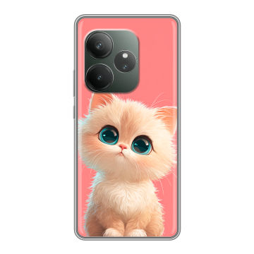 Силиконовый чехол на Realme GT Neo 6 SE с принтом Розовый котенок