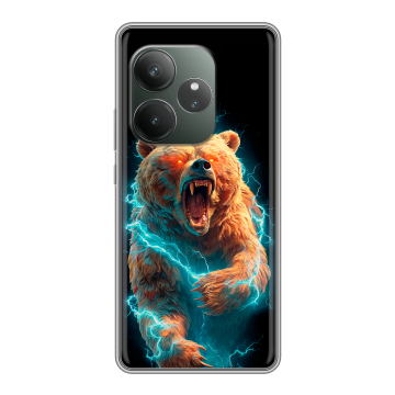 Силиконовый чехол на Realme GT Neo 6 SE с принтом Медведь