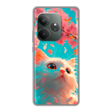 Силиконовый чехол на Realme GT Neo 6 SE с принтом Красивый кот