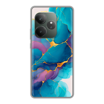 Силиконовый чехол на Realme GT Neo 6 SE с принтом Мрамор блестки