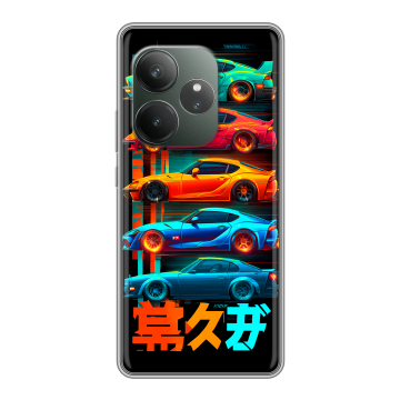 Силиконовый чехол на Realme GT Neo 6 SE с принтом машины тачки
