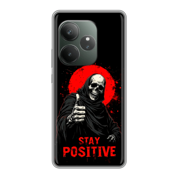 Силиконовый чехол на Realme GT Neo 6 SE с принтом смешной скелет
