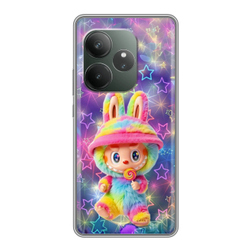 Силиконовый чехол на Realme GT Neo 6 SE с принтом Labubu Лабубу