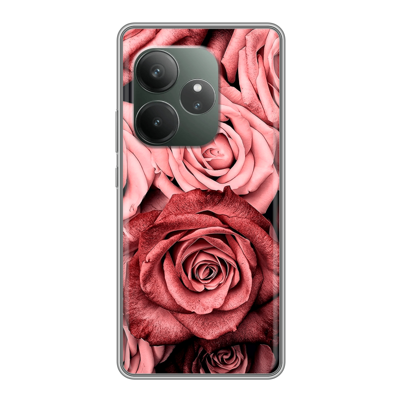 Силиконовый чехол на Realme GT Neo 6 SE с принтом Цветы розы Силиконовый чехол на Realme GT Neo 6 SE с принтом Цветы розы