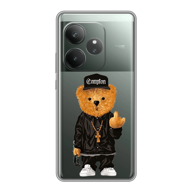 Силиконовый чехол на Realme GT Neo 6 SE с принтом Мишка Силиконовый чехол на Realme GT Neo 6 SE с принтом Мишка