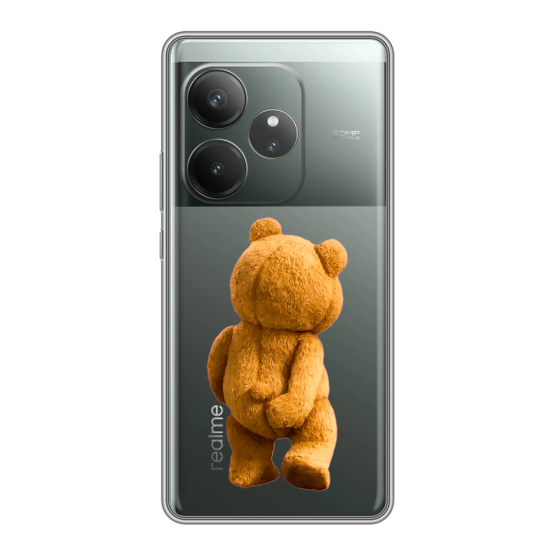 Силиконовый чехол на Realme GT Neo 6 SE с принтом Медведь Силиконовый чехол на Realme GT Neo 6 SE с принтом Медведь