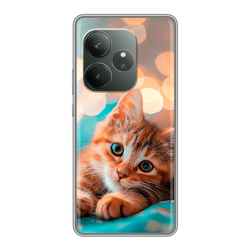 Силиконовый чехол на Realme GT Neo 6 SE с принтом котик Силиконовый чехол на Realme GT Neo 6 SE с принтом котик