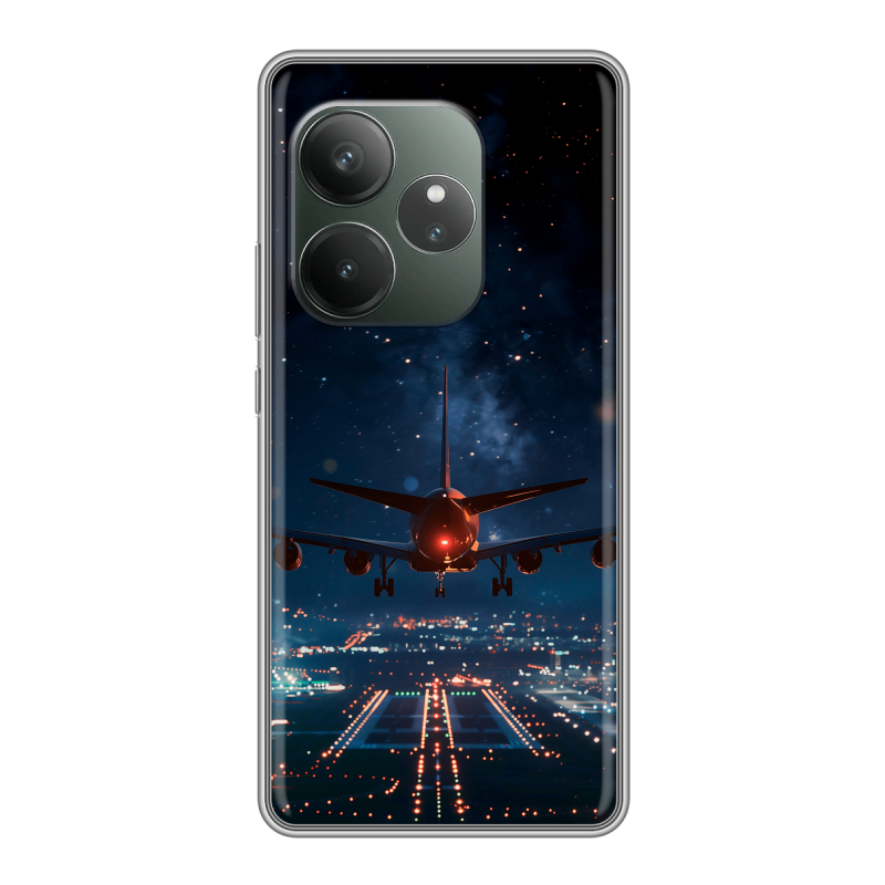 Силиконовый чехол на Realme GT Neo 6 SE с принтом самолет Силиконовый чехол на Realme GT Neo 6 SE с принтом самолет