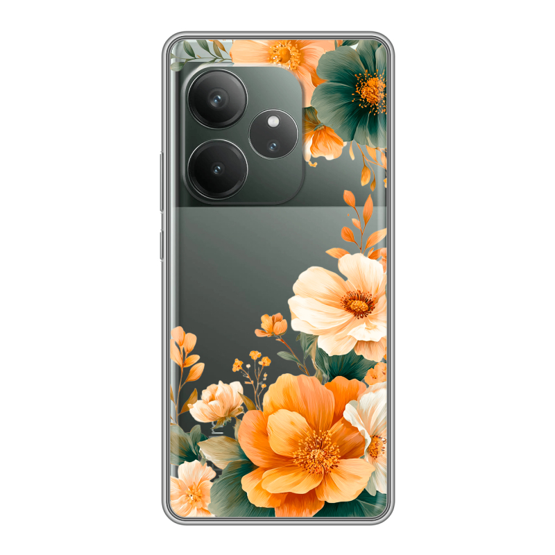 Силиконовый чехол на Realme GT Neo 6 SE с принтом Цветы принт Силиконовый чехол на Realme GT Neo 6 SE с принтом Цветы принт