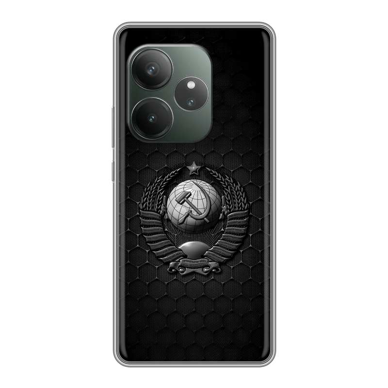 Силиконовый чехол на Realme GT Neo 6 SE с принтом Герб Флаг СССР Силиконовый чехол на Realme GT Neo 6 SE с принтом Герб Флаг СССР