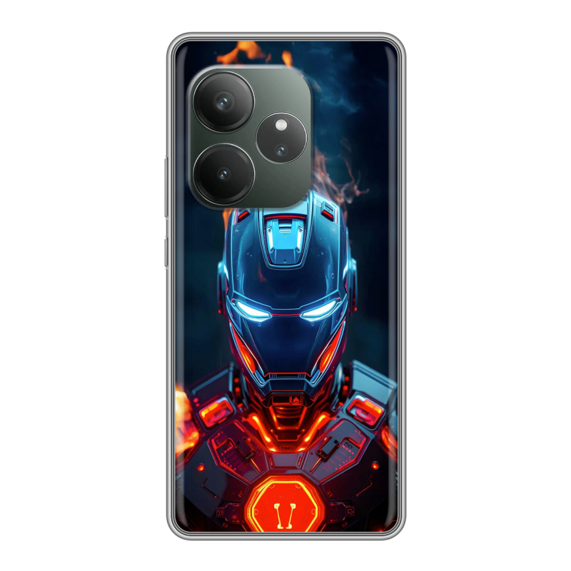 Силиконовый чехол на Realme GT Neo 6 SE с принтом IronMan Железный человек Силиконовый чехол на Realme GT Neo 6 SE с принтом IronMan Железный человек