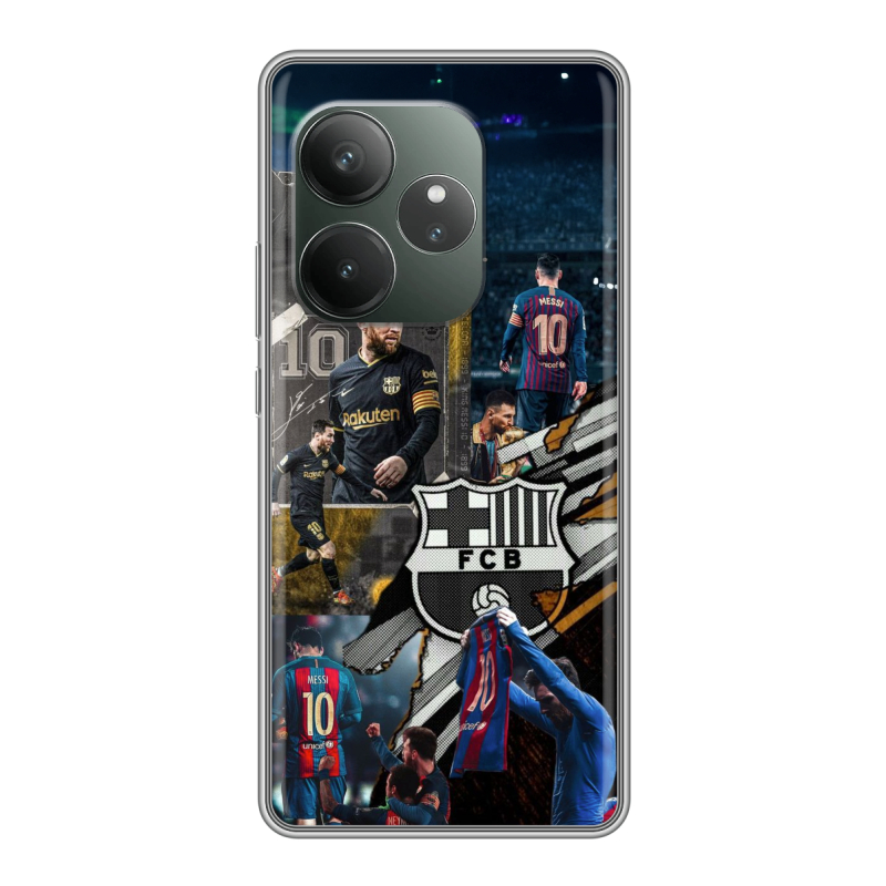 Силиконовый чехол на Realme GT Neo 6 SE с принтом Messi Barcelona Силиконовый чехол на Realme GT Neo 6 SE с принтом Messi Barcelona