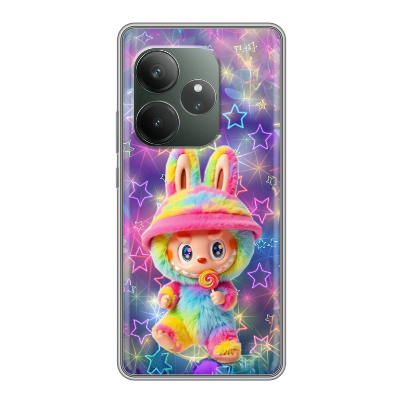 Силиконовый чехол на Realme GT Neo 6 SE с принтом Labubu Лабубу Силиконовый чехол на Realme GT Neo 6 SE с принтом Labubu Лабубу