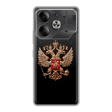 Силиконовый чехол на Tecno Pova 6 с принтом Герб России