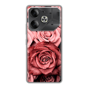 Силиконовый чехол на Tecno Pova 6 с принтом Цветы розы