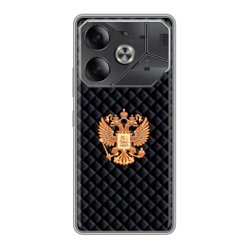 Силиконовый чехол на Tecno Pova 6 с принтом Герб России принт Силиконовый чехол на Tecno Pova 6 с принтом Герб России принт