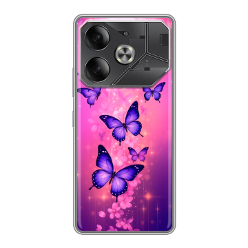 Силиконовый чехол на Tecno Pova 6 с принтом Бабочки Силиконовый чехол на Tecno Pova 6 с принтом Бабочки