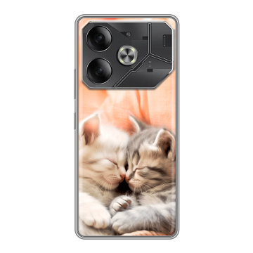 Силиконовый чехол на Tecno Pova 6 с принтом Котята Силиконовый чехол на Tecno Pova 6 с принтом Котята