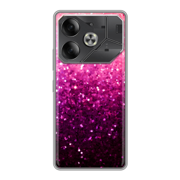 Силиконовый чехол на Tecno Pova 6 с принтом Блестки