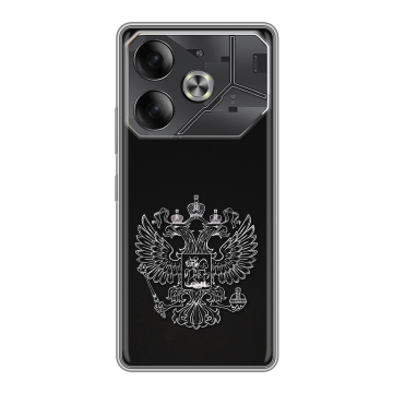 Силиконовый чехол на Tecno Pova 6 с принтом Герб России