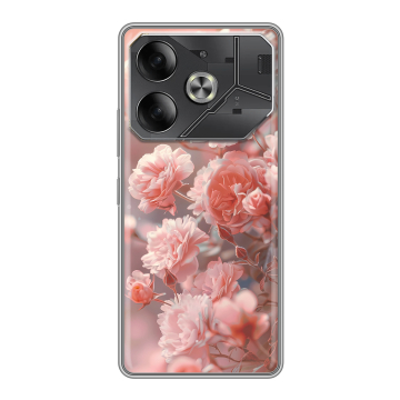 Силиконовый чехол на Tecno Pova 6 с принтом Розовые розы