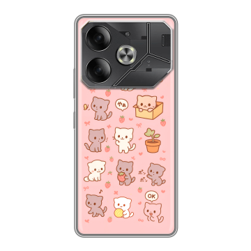 Силиконовый чехол на Tecno Pova 6 с принтом Hello Kitty Хелоу Кити Силиконовый чехол на Tecno Pova 6 с принтом Hello Kitty Хелоу Кити
