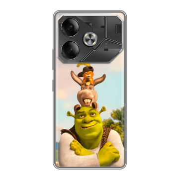 Силиконовый чехол на Tecno Pova 6 с принтом Шрек Shrek