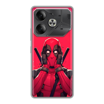 Силиконовый чехол на Tecno Pova 6 с принтом Дедпул Deadpool Силиконовый чехол на Tecno Pova 6 с принтом Дедпул Deadpool