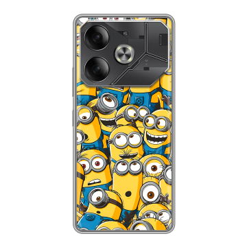 Силиконовый чехол на Tecno Pova 6 с принтом Миньоны Силиконовый чехол на Tecno Pova 6 с принтом Миньоны
