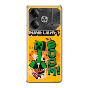 Силиконовый чехол на Tecno Pova 6 с принтом Майнкрафт Minecraft