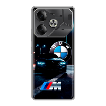 Силиконовый чехол на Tecno Pova 6 с принтом БМВ BMW