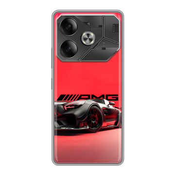 Силиконовый чехол на Tecno Pova 6 с принтом Мерседес Mercedes AMG