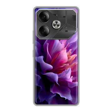 Силиконовый чехол на Tecno Pova 6 с принтом женский цветы Силиконовый чехол на Tecno Pova 6 с принтом женский цветы