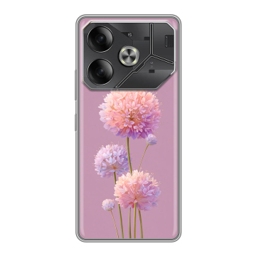Силиконовый чехол на Tecno Pova 6 с принтом Цветы