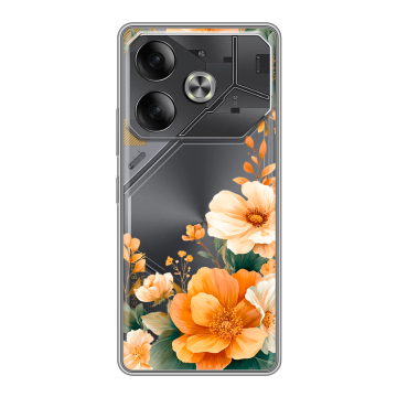 Силиконовый чехол на Tecno Pova 6 с принтом Цветы принт