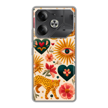 Силиконовый чехол на Tecno Pova 6 с принтом Модный принт