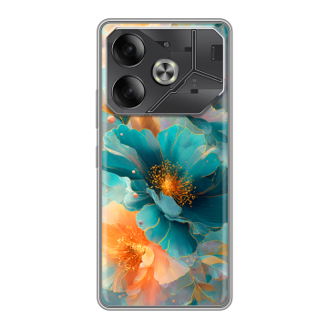 Силиконовый чехол на Tecno Pova 6 с принтом Цветы