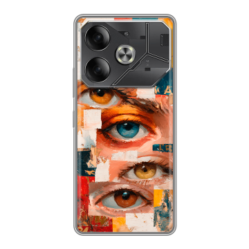 Силиконовый чехол на Tecno Pova 6 с принтом Модный принт