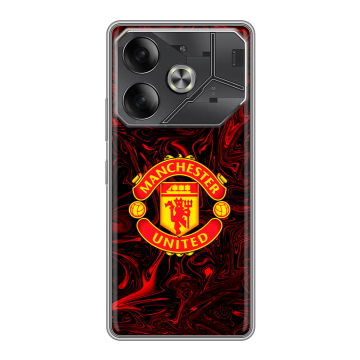 Силиконовый чехол на Tecno Pova 6 с принтом Manchester United