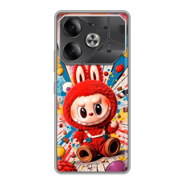 Силиконовый чехол на Tecno Pova 6 с принтом Labubu Лабубу Силиконовый чехол на Tecno Pova 6 с принтом Labubu Лабубу