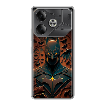 Силиконовый чехол на Tecno Pova 6 с принтом Batman Бэтмен