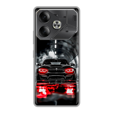 Силиконовый чехол на Tecno Pova 6 с принтом BMW БМВ