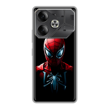 Силиконовый чехол на Tecno Pova 6 с принтом Spiderman Человек паук