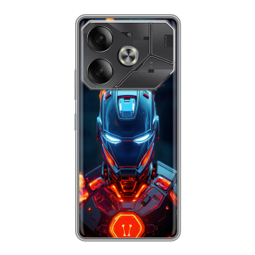 Силиконовый чехол на Tecno Pova 6 с принтом IronMan Железный человек Силиконовый чехол на Tecno Pova 6 с принтом IronMan Железный человек