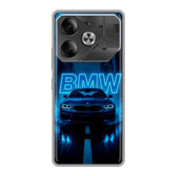 Силиконовый чехол на Tecno Pova 6 с принтом BMW БМВ Силиконовый чехол на Tecno Pova 6 с принтом BMW БМВ