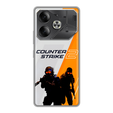 Силиконовый чехол на Tecno Pova 6 с принтом Counter Strike