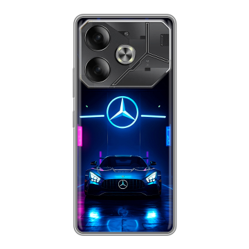 Силиконовый чехол на Tecno Pova 6 с принтом Mercedes Мерседес Силиконовый чехол на Tecno Pova 6 с принтом Mercedes Мерседес