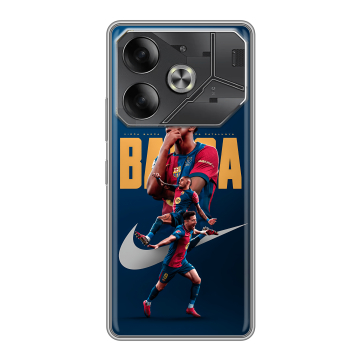 Силиконовый чехол на Tecno Pova 6 с принтом Барселона Barca Yamal Силиконовый чехол на Tecno Pova 6 с принтом Барселона Barca Yamal