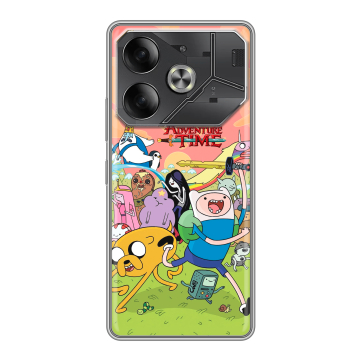 Силиконовый чехол на Tecno Pova 6 с принтом Adventure time Время приключений