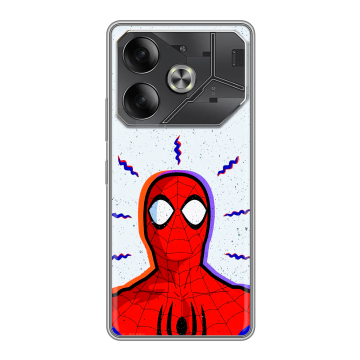 Силиконовый чехол на Tecno Pova 6 с принтом Spiderman Человек паук
